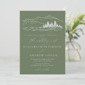 Winterbruiloft | Pine Tree Forest rustieke bergen Kaart (Staand voorkant)