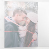 Winterbruiloft rode witte mistletoe botanische drieluik programma (Binnenzijde eerst)