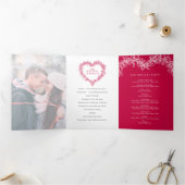 Winterbruiloft rode witte mistletoe botanische drieluik programma (Binnen)