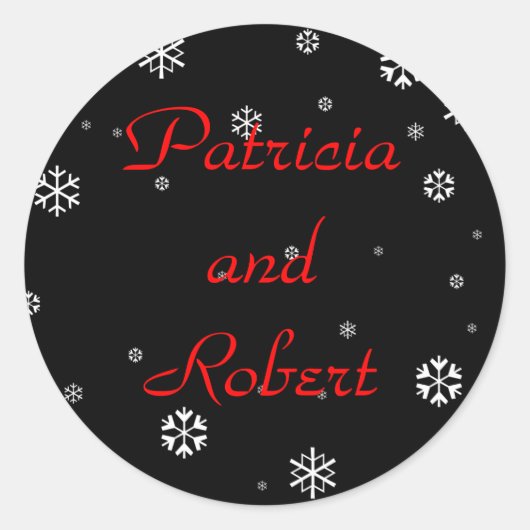 Winterbruiloft Ronde Sticker (Voorkant)