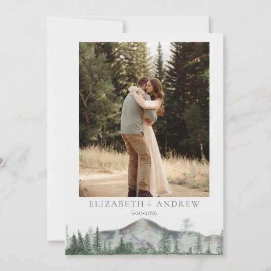 Winterbruiloft | Rustieke bergen Kaart (Achterkant)