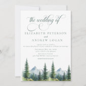 Winterbruiloft | Rustieke bergen | QR-code uitnodi Kaart (Voorkant)