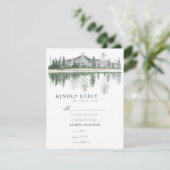 Winterbruiloft | Rustieke bergen RSVP Kaartje (Staand voorkant)