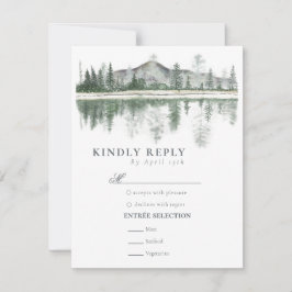 Winterbruiloft | Rustieke bergen RSVP Kaartje