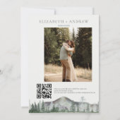 Winterbruiloft | Rustige bergen | QR-code Kaart (Achterkant)