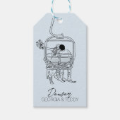 Winterbruiloft skiën cadeaulabel (Voorkant)