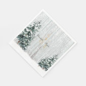 Winterbruiloft Sparkle Snowflakes Pine Trees Servet (Hoek)