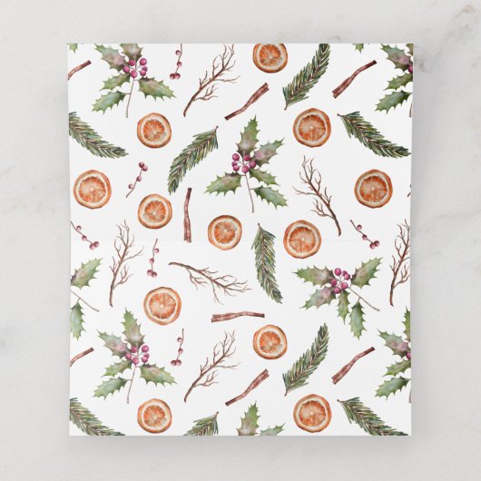 Winterbruiloft-tafelnummer Plaatskaartje (Binnenkant ongevouwen)