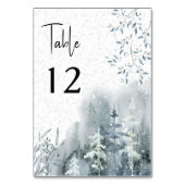 Winterbruiloft Waterverf sneeuwbos bewerkbaar Kaart (Voorkant)