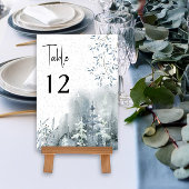 Winterbruiloft Waterverf sneeuwbos bewerkbaar Kaart