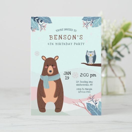 Winterbruin Beer Birthday Party Kaart (Staand voorkant)