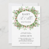 Winterbruin is het koud buiten baby shower kaart (Voorkant)