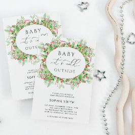 Winterbruin is het koud buiten baby shower kaart