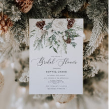 Winterbruine elegante bruiddoucheuitnodiging