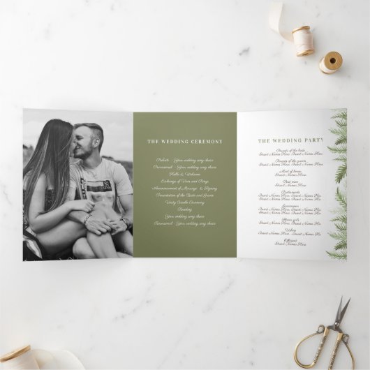 Winterbruine olijfgroene foto winterbruiloft drieluik programma (Binnen)