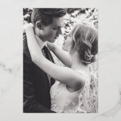 Winterbruine waterverf blauwe zilverbruiloft folie uitnodiging (Achterkant)