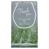 Winterbruinenbomen groene grijze kunst bedankt klein cadeauzakje (Achterkant)