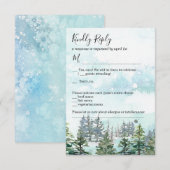 Winterbruinsneeuwbomen RSVP-kaart Kaart (Voorkant / Achterkant)