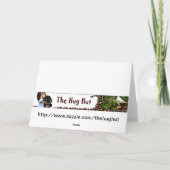 Winterbuikriem, zitstokken feestdagen kaart (Achterkant)