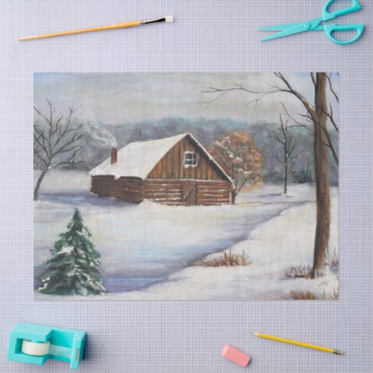 wintercabine Scene II Tissuepapier (Craft)
