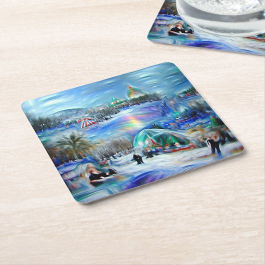 Wintercarnaval Kartonnen Onderzetters (Schuin)