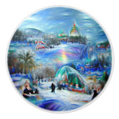 Wintercarnaval Keramische Knop (Voorkant)