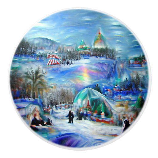 Wintercarnaval Keramische Knop (Voorkant)