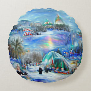 Wintercarnaval Rond Kussen