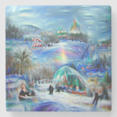 Wintercarnaval Stenen Onderzetter (Voorkant)