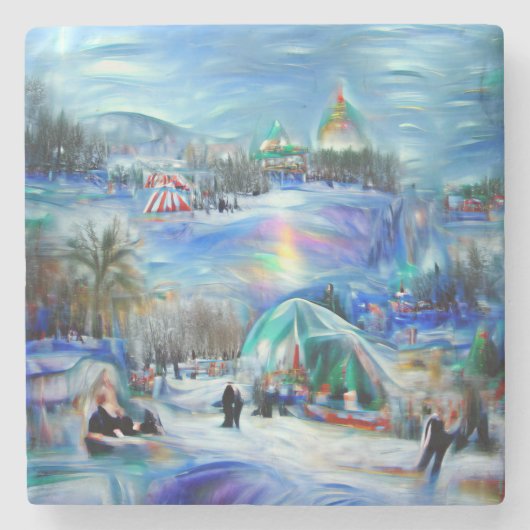 Wintercarnaval Stenen Onderzetter (Voorkant)