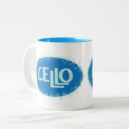 wintercello tweekleurige koffiemok (Voorkant links)