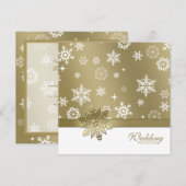 Winterchampagne en witte sneeuwvlokken kaart (Voorkant / Achterkant)