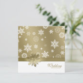 Winterchampagne en witte sneeuwvlokken kaart (Staand voorkant)