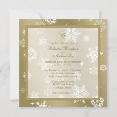 Winterchampagne en witte sneeuwvlokken kaart (Achterkant)