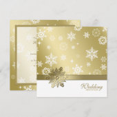 Winterchampagne en witte sneeuwvlokken kaart (Voorkant / Achterkant)