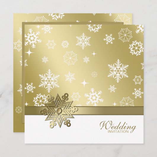 Winterchampagne en witte sneeuwvlokken kaart (Voorkant / Achterkant)