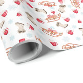 Winterchocolade-sneeuwvloerbenaming waterverf cadeaupapier (Rol Hoek)