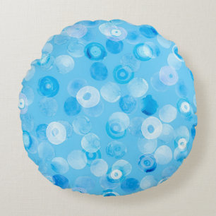 Wintercirkels: Abstracte stippen. Rond Kussen