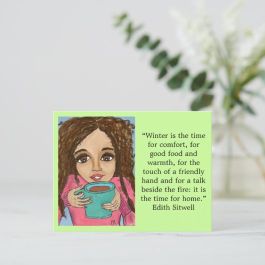 Wintercomfort briefkaart (Staand voorkant)