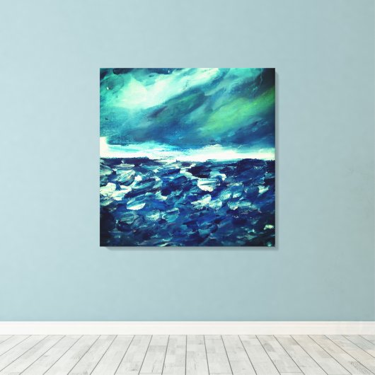 Winterdag Abstract Vingerschilderij Canvas Afdruk (Insitu (Houten vloer))