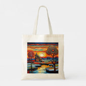 Winterdag bij zonsondergang 14 tote bag (Achterkant)