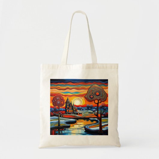 Winterdag bij zonsondergang 14 tote bag (Voorkant)
