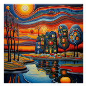 Winterdag bij zonsondergang 9 perfect poster (Voorkant)