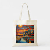 Winterdag bij zonsondergang 9 tote bag (Achterkant)