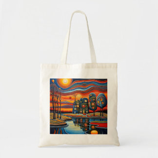 Winterdag bij zonsondergang 9 tote bag