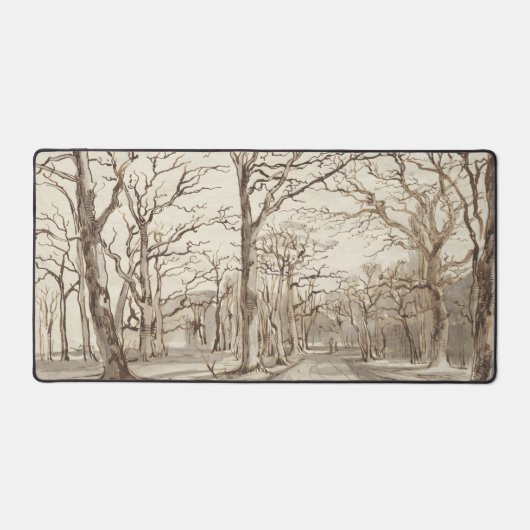 winterdag bomen feestdag kerstmis bureaumat (Voorkant)
