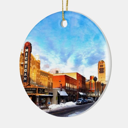 Winterdag in Ann Arbor Keramisch Ornament (Links)