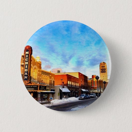 Winterdag in Ann Arbor Ronde Button 5,7 Cm (Voorkant)
