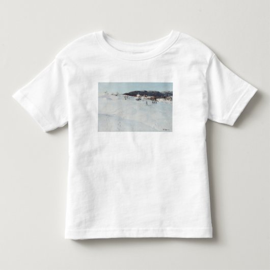 Winterdag in Noorwegen, 1886 Kinder Shirts (Voorkant)