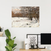 Winterdag met vliegende kraaien-1901 |  poster (Thuiskantoor)